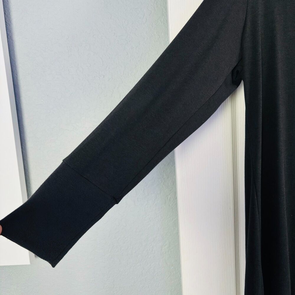 MEROKEETY Spring Knit Cardigan Sweater Snap Button Down Open Front Black Top - Picture 6 of 10